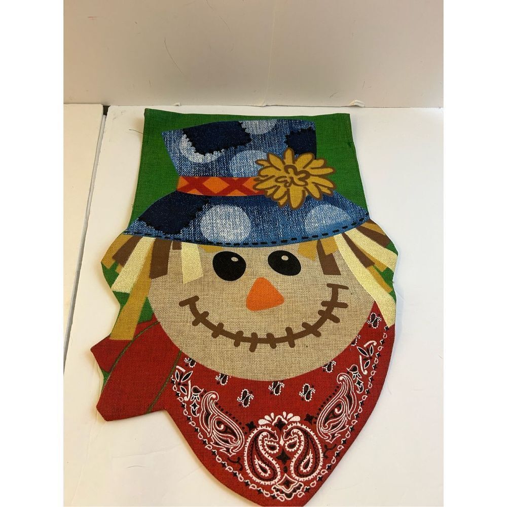 Scarecrow Fall mini Canvas garden yard flag‎ double sided 11x18"